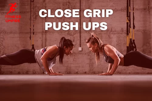Two girls in a gyme performing close grip push ups