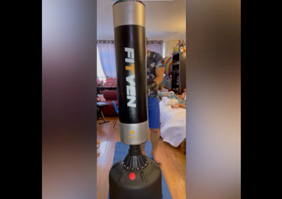 Fitven free standing punching bag in my home gym