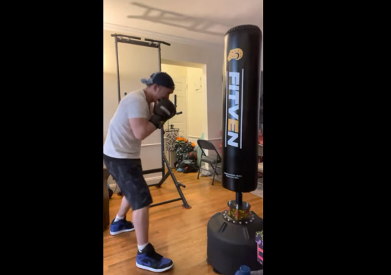 Fitven free standing punching bag in my home boxing gym