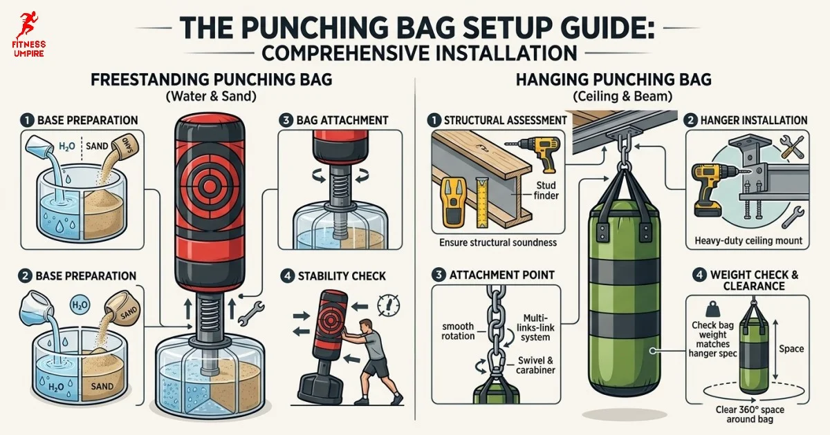 punching bag setup 